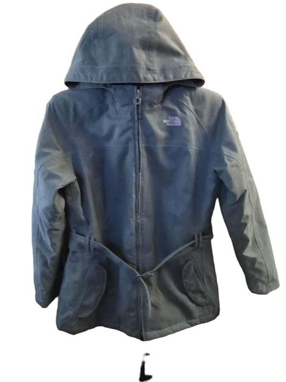 The North Face Women's Belted Hooded Rain Jacket Gray Size L